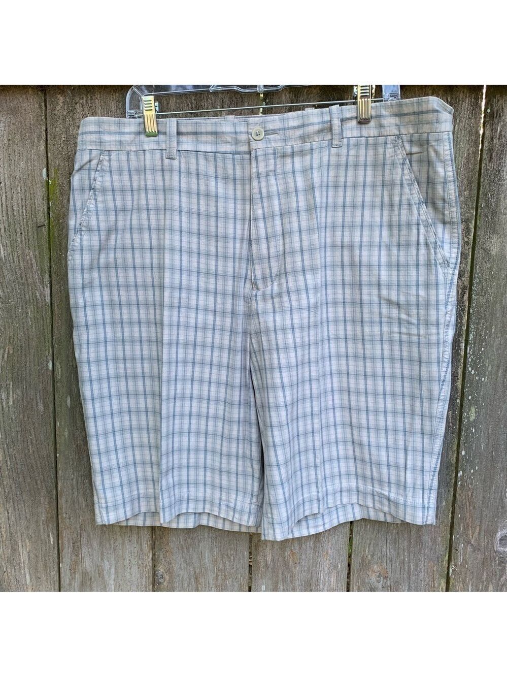 PERRY ELLIS plaid cotton Bermuda shorts W 38 spring summer vacation new no tags